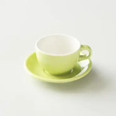 ORIGAMI 6oz Latte Bowl with Saucer - Green
