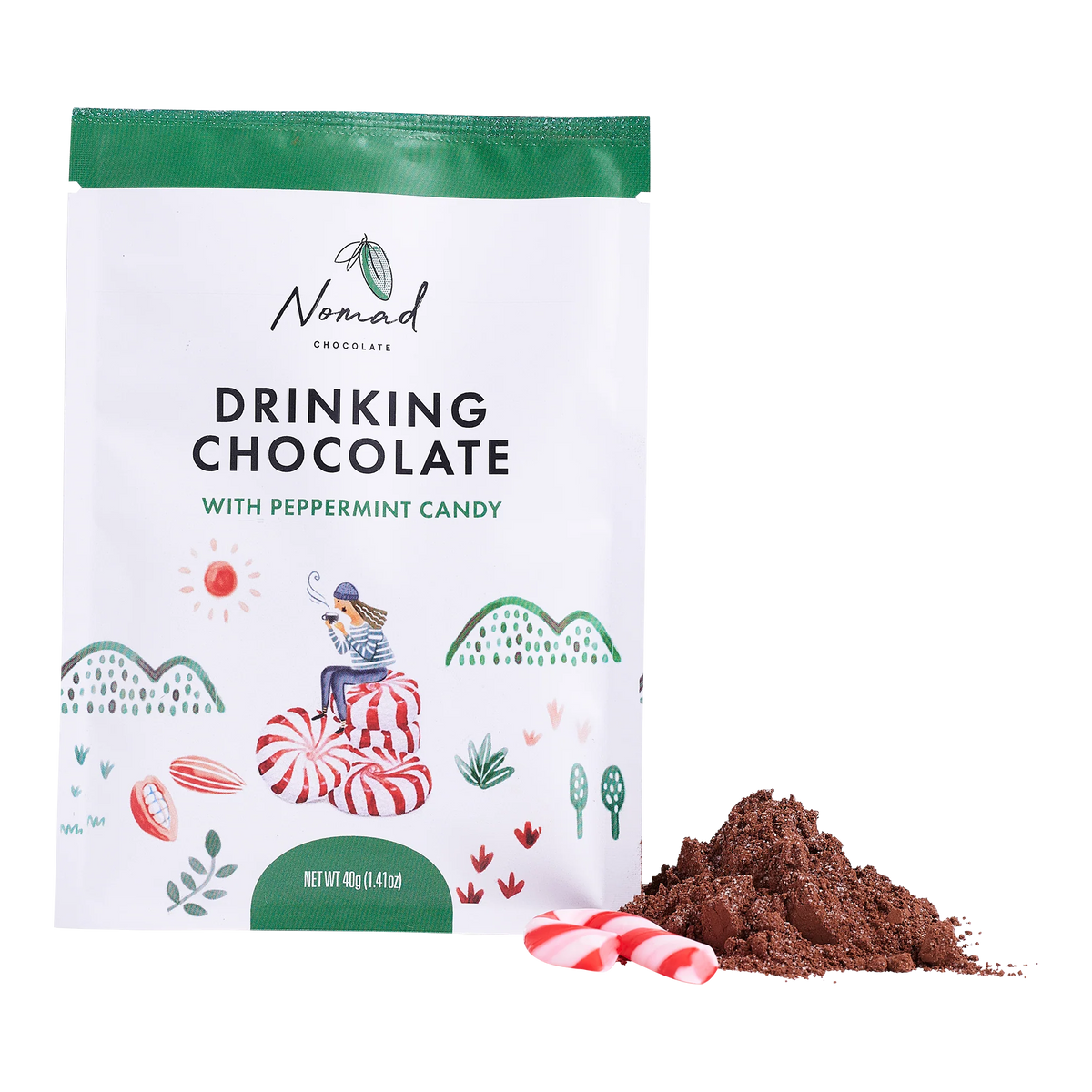 NOMAD| HOT CHOCOLATE PEPPERMINT CANDY 40 g