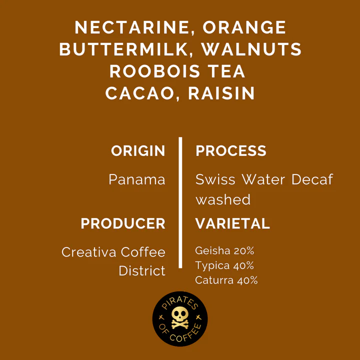 Pirates Coffee | Decaf Panama Geisha Blend 250G
