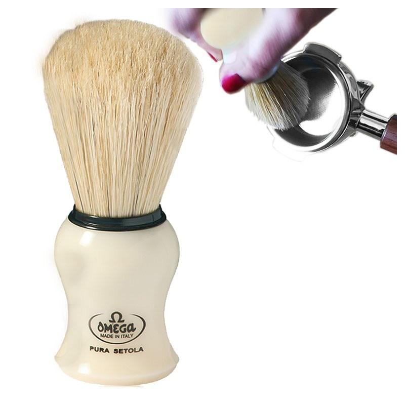BRUSH IN PURE BRISTLES WITH ABS BEIGE PLASTIC HANDLE