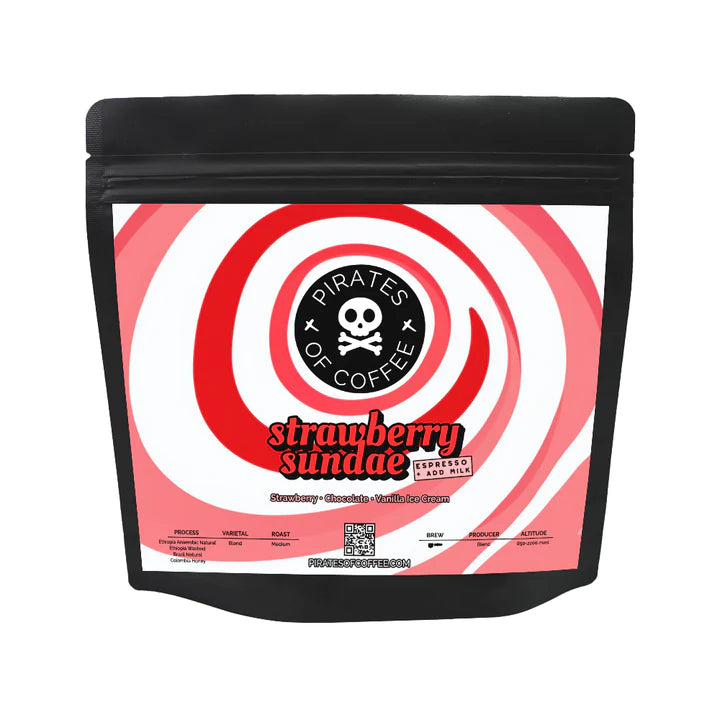 PIRATES COFFEE STRAWBERRY SUNDAE: Espresso Milk-Based 250G