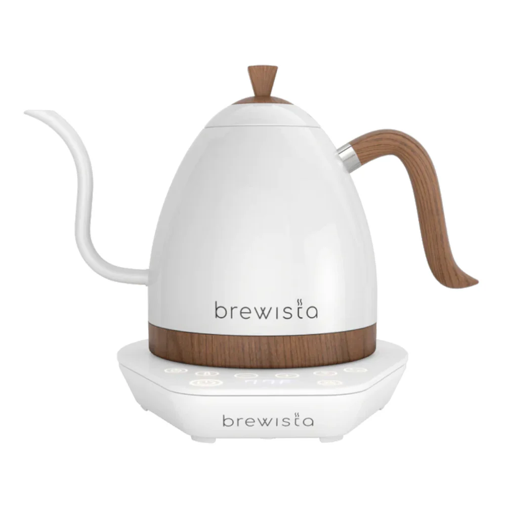 Brewista Artisan 0.6L Gooseneck Pearl White w/ Wood