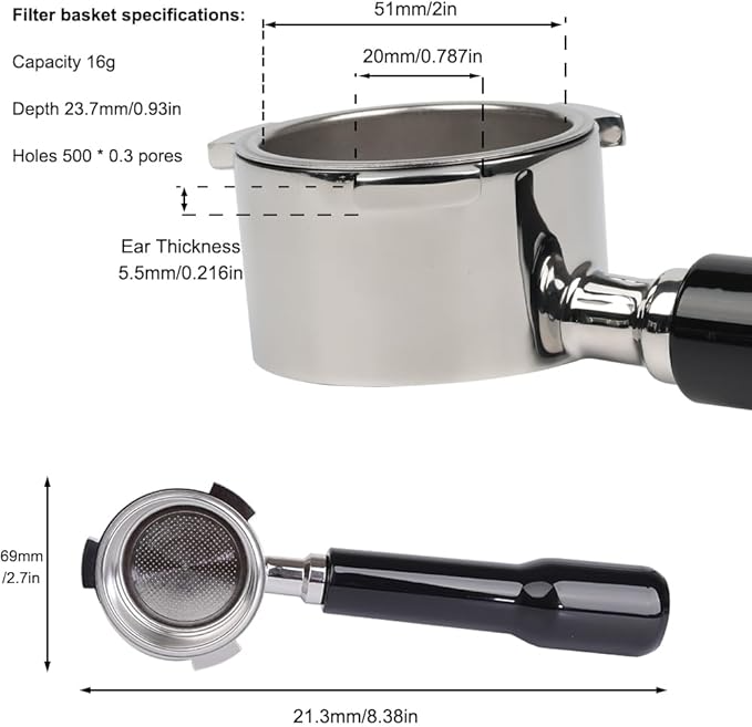 ECO | Portafilter Black Plastic handle 51mm