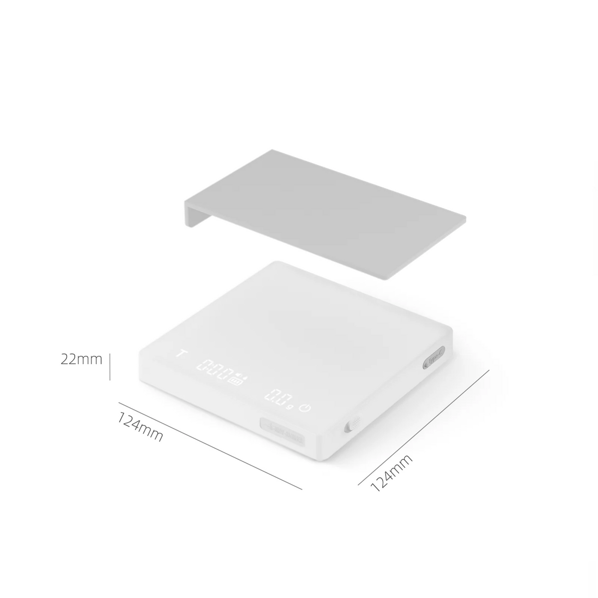 MHW-3BOMBER Cube Coffee Scale-2.0 white