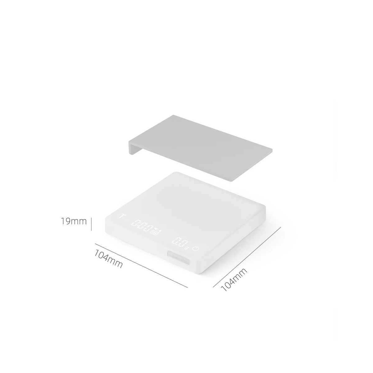 MHW-3BOMBER Cube Coffee Scale-2.0 mini white