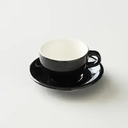Origami 8oz Lattle Cup with Saucer - Black