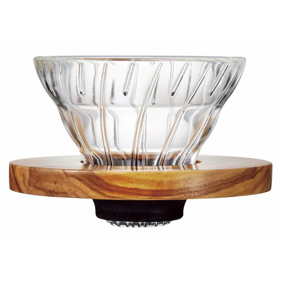 Hario V60 Glass Dripper Olive Wood 01