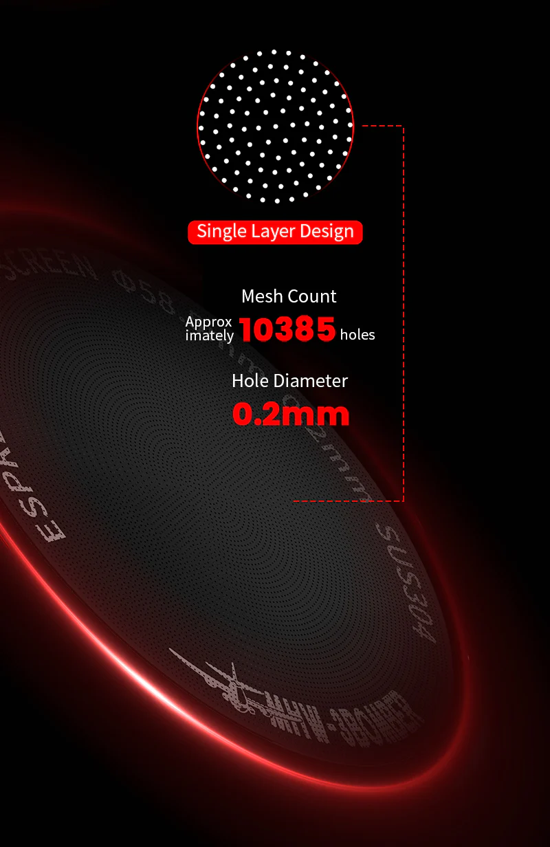 MHW Espresso Puck Screen Titanium Black 58.5mm
