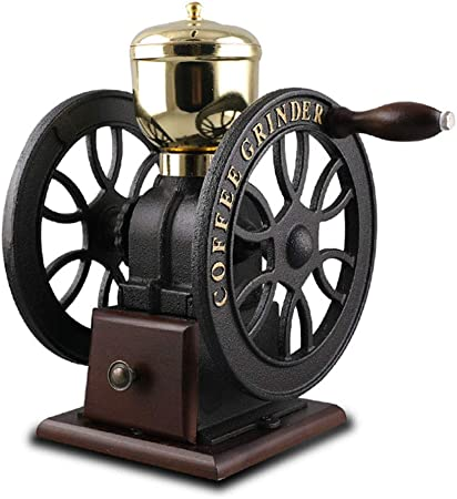 Double Wheel Coffee Grinder Wooden & Iron handle