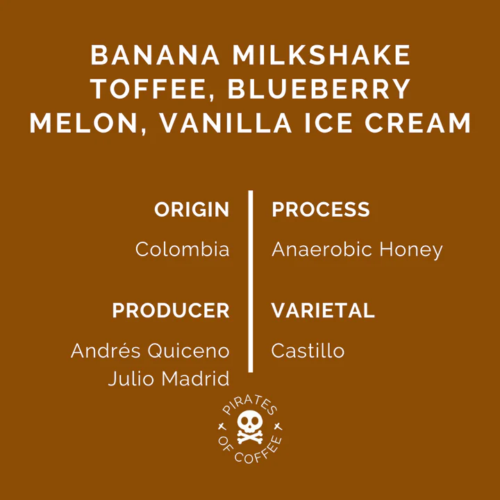 PIRATES COFFEE Colombia Smoothie Honey Filter 250G