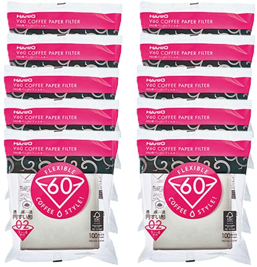 Hario V60-01 Paper Filters - Bundle of 100 sheets/pack X 10packs