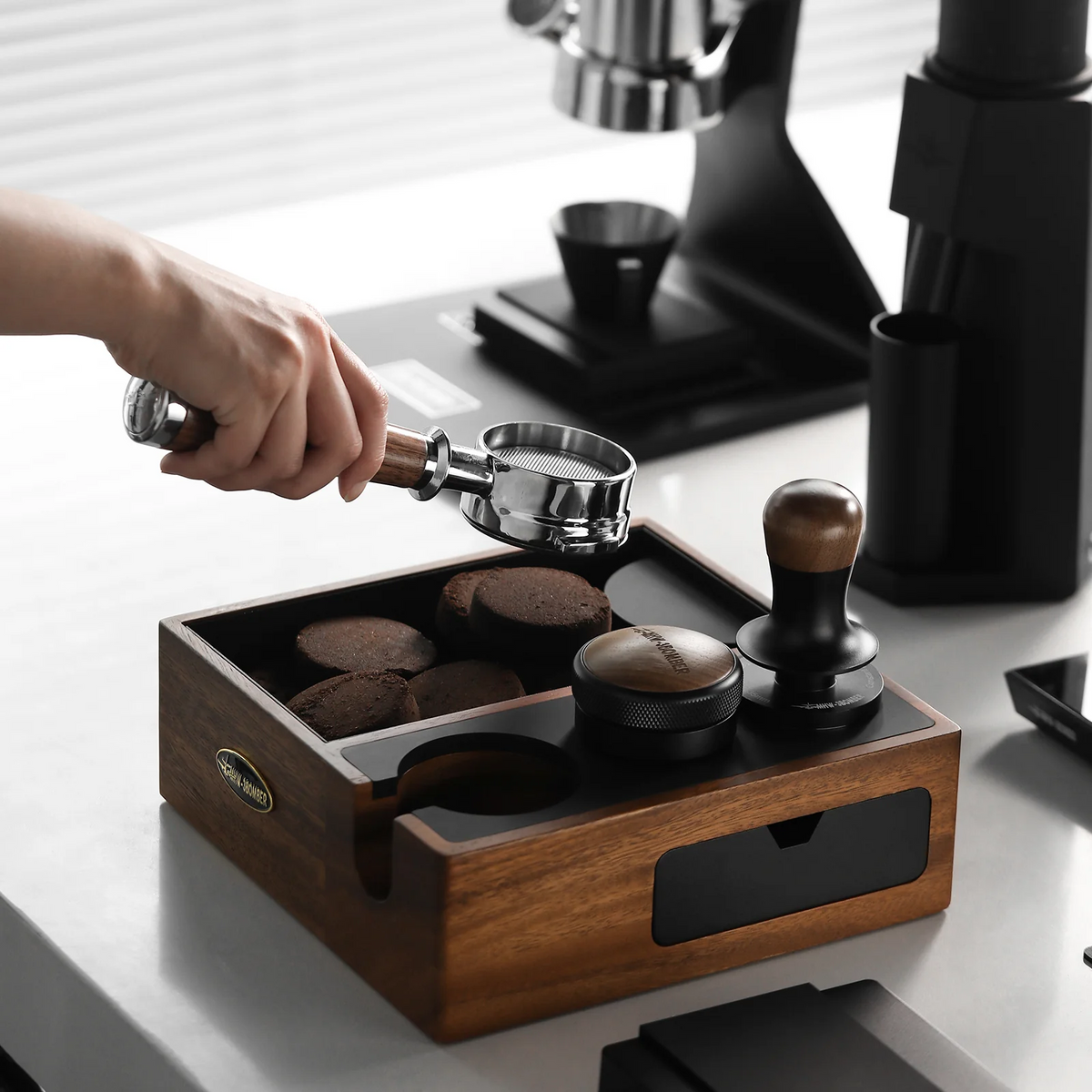 MHW Multi Functional Wooden Knock Box 58mm