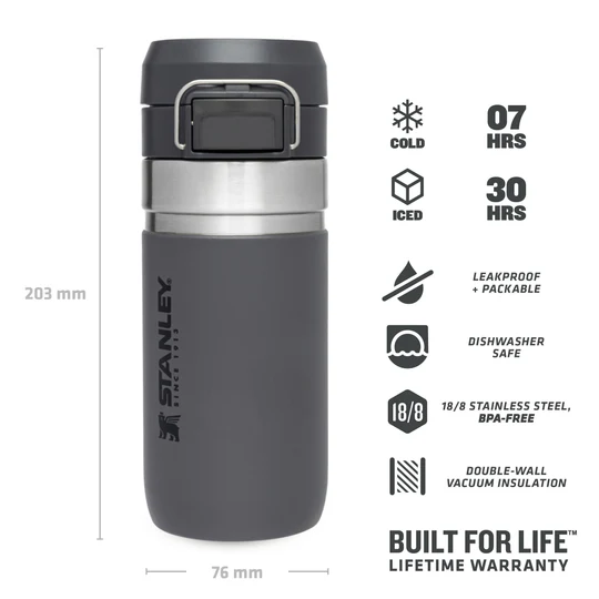 Stanley | Go Quick Flip Water Bottle 473ML - Charcoal