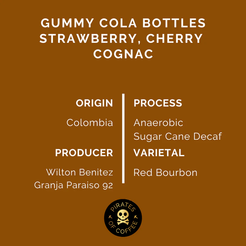 PIRATES COFFEE Gummy Colombia Anaerobic Decaf 250G
