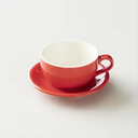 Origami 8oz Lattle Cup with Saucer Red